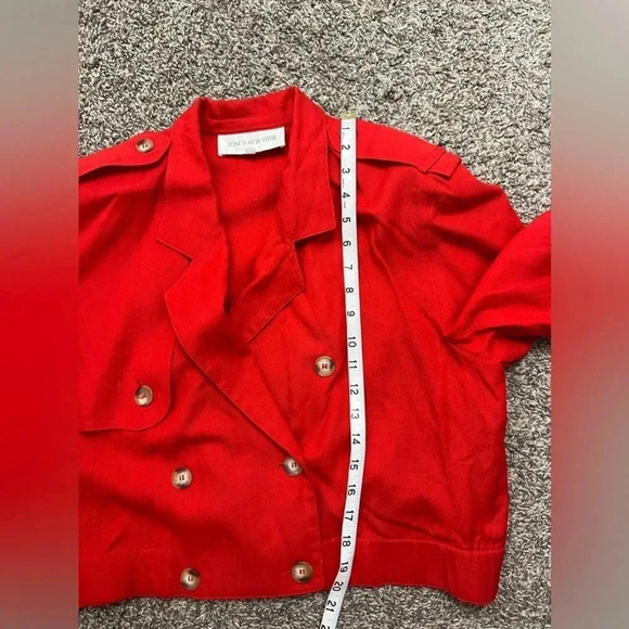 JONES NEW YORK VINTAGE RED JACKET BLAZER - Picture 10 of 12